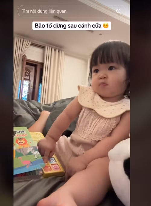 Nàng hậu hiện tại đã thoải mái đăng tải các clip cận mặt ái nữ. Ảnh: TikTok Đỗ Mỹ Linh.