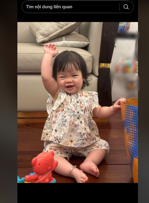 Con gái Mỹ Linh vẻ ngoài bụ bẫm, đáng yêu. Nhiều người cho rằng cô nhóc có gương mặt giống bố - doanh nhân Đỗ Vinh Quang. Ảnh: TikTok Đỗ Mỹ Linh.