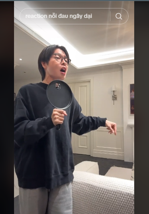 Nam ca sĩ tận hưởng sự thảnh thơi trong tổ ấm. Ảnh: TikTok Đức Phúc.