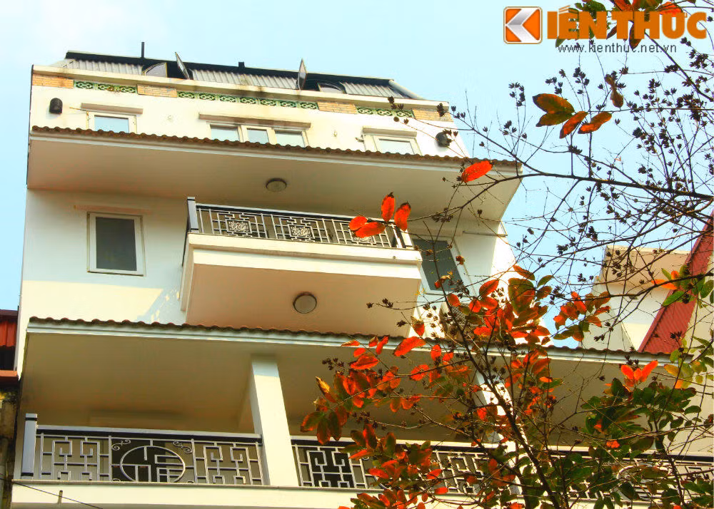 Lá đỏ khiến ban công nhà thêm mơ mộng.