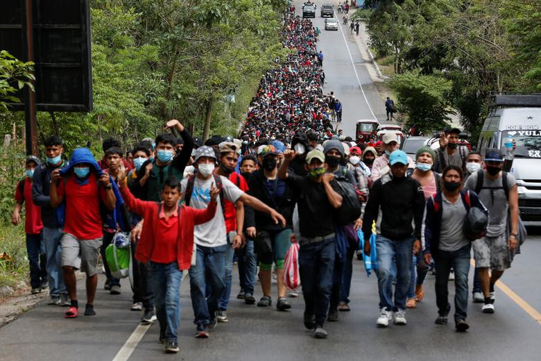 Khoảng 7.000 đến 8.000 người di cư đã vào Guatemala từ Honduras chỉ trong ngày hôm qua, Reuters qua dẫn lời cơ quan nhập cư Guatemala hôm 17/1 cho biết. (Nguồn ảnh: Reuters)