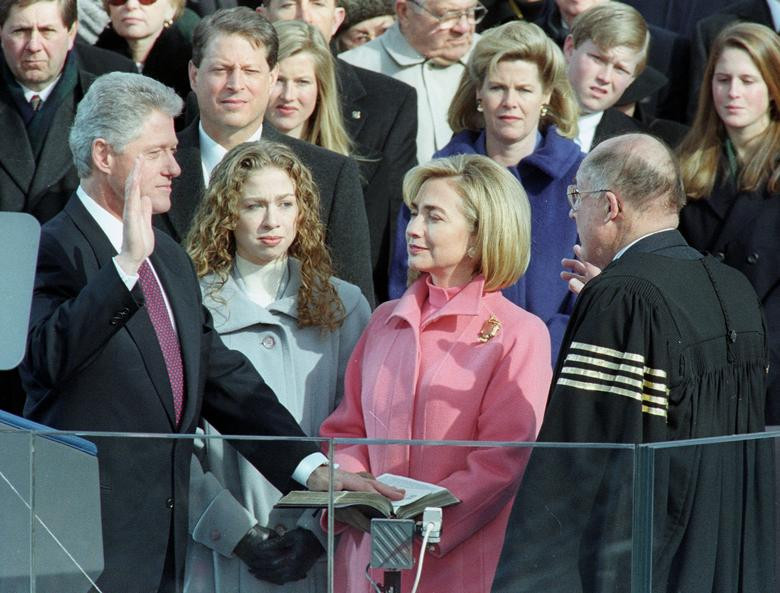 Tổng thống Bill Clinton tuyên thệ nhậm chức tại Washington ngày 20/1/1997.
