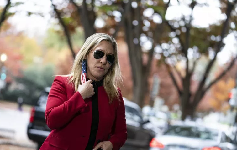 Marjorie Taylor Greene cũng phản đối phong trào Black Lives Matter (Mạng sống người da màu quan trọng), từng nói rằng: "Nhóm người bị ngược đãi nhiều nhất ở Mỹ hiện nay là những người đàn ông da trắng". Ảnh: Getty.