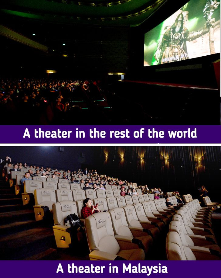 Bên trong rạp chiếu phim ở Malaysia luôn sáng đèn.