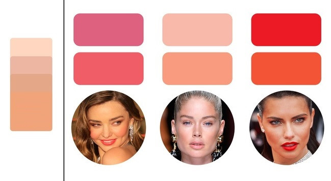 Da trung bình: Màu hoa hồng, berry, đỏ cherry và màu tím hoa cà rất thích hợp với các cô nàng tông da trung bình.