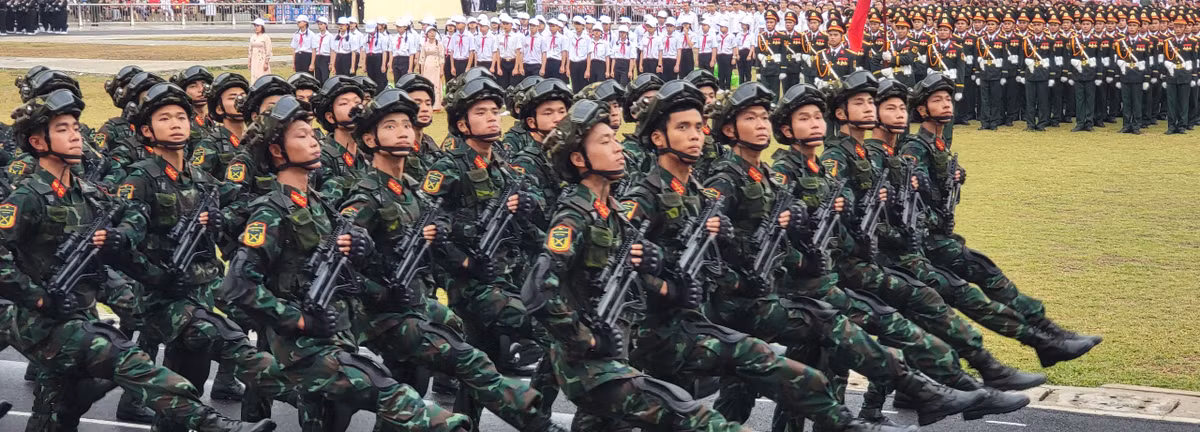 Khối các chiến sĩ đặc biệt tinh nhuệ tham gia diễu binh tại Lễ kỷ niệm 70 năm chiến thắng Điện Biên Phủ.