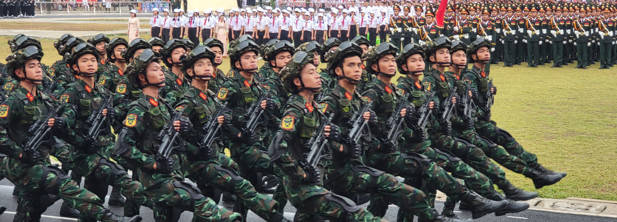 Khối các chiến sĩ đặc biệt tinh nhuệ tham gia diễu binh tại Lễ kỷ niệm 70 năm chiến thắng Điện Biên Phủ.