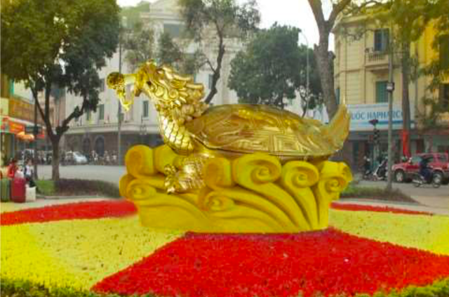 Sở Văn hóa và Thể thao Hà Nội đã có công văn trả lời Công ty TNHH Hữu nghị Á Châu về đề án dựng tượng rùa vàng bên Hồ Gươm. Nhà chức trách Thủ đô khẳng định: "Mục đích đúc Rùa vàng Hồ Gươm “Thần Kim Quy” trở thành biểu tượng của Hà Nội – Việt Nam là không phù hợp, bởi vì biểu tượng của Thủ đô Hà Nội là hình ảnh Khuê Văn Các tại Văn Miếu – Quốc Tử Giám đã được quy định tại điều 6 Luật Thủ đô năm 2012".