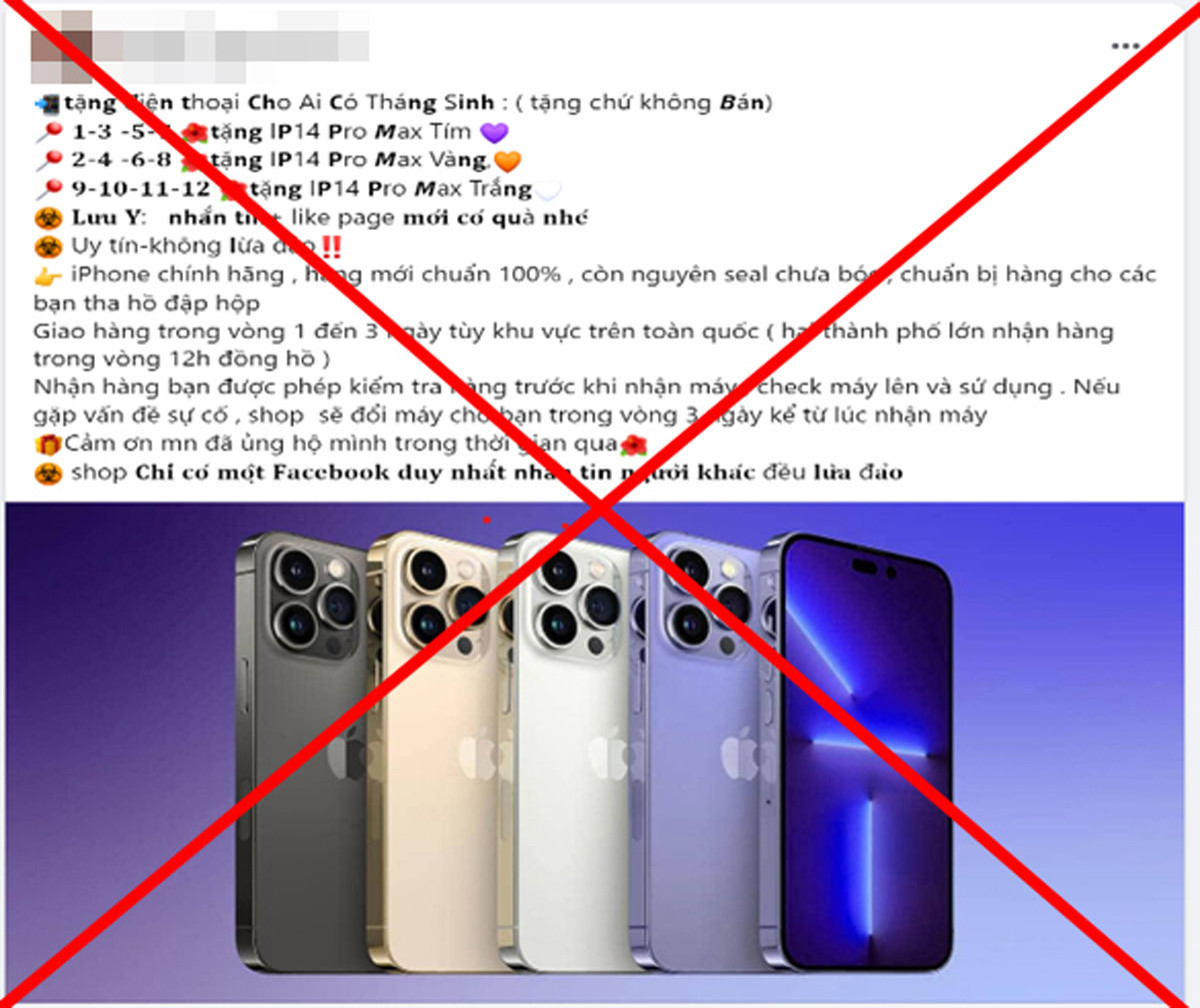  Chiêu lừa đảo ‘nhận quà trúng thưởng’: Lừa đảo chiếm đoạt thông qua hình thức ‘nhận quà trúng thưởng’ là một chiêu trò không còn mới. Các đối tượng thường liên hệ với nạn nhân thông qua hình thức gọi điện thông báo trúng thưởng và thường sẽ thiên biến theo nhiều cách thức khác nhau như: Gọi điện thông báo trúng thưởng, mua hàng để nhận mã trúng thưởng, nhắn tin trúng thưởng qua Facebook. Cùng với việc chỉ rõ các bước lừa đảo người dùng của từng cách thức nêu trên, Cục An toàn thông tin khuyến cáo người dân không làm theo hướng dẫn của đối tượng khi chưa xác minh được danh tính; không truy cập vào các đường link lạ hoặc tải các ứng dụng lạ; không cung cấp thông tin cá nhân cho bất kỳ đối tượng nào qua mọi hình thức. 