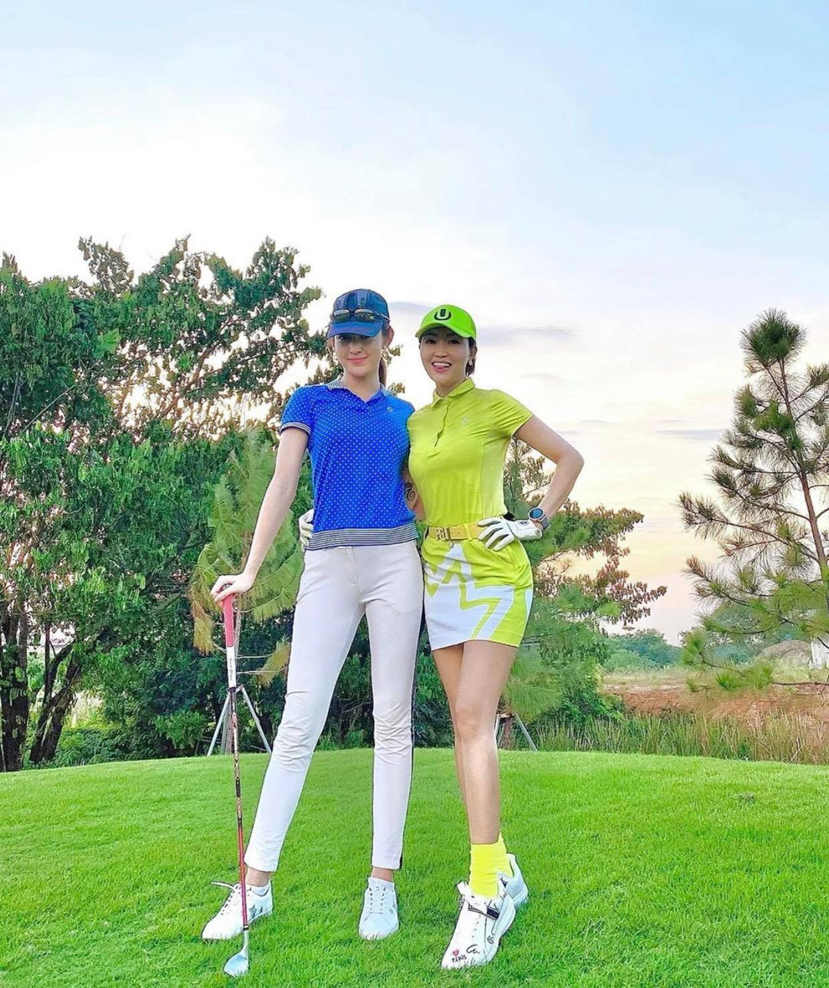 Á hậu Huyền My cũng rất chăm chỉ đi đánh golf vào thời gian rảnh.