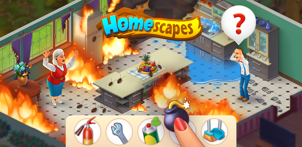 Homescapes là tựa game miễn phí được phát triển bởi Playrix, tương thích với nền tản iOS và Android. Trò chơi xoay quanh nhân vật quản gia Austin! Khi vào game bạn sẽ được hóa thân thành nhân vật này làm nhiệm vụ và xây biệt thự theo sở thích của mình.