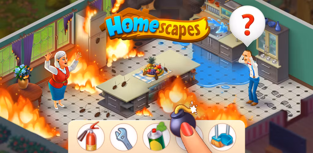 Homescapes là tựa game miễn phí được phát triển bởi Playrix, tương thích với nền tản iOS và Android. Trò chơi xoay quanh nhân vật quản gia Austin! Khi vào game bạn sẽ được hóa thân thành nhân vật này làm nhiệm vụ và xây biệt thự theo sở thích của mình.