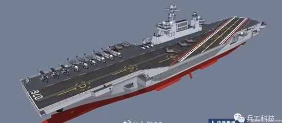 Với 4 động cơ tua-bin khí như vậy, công suất của tàu Type 075 có thể vượt tàu sân bay lớp "Queen Elizabeth" của Hải quân Hoàng gia Anh, đủ để hỗ trợ mức tiêu thụ năng lượng của hệ thống phóng điện từ và các hệ thống khác trên tàu. Ảnh: Đồ họa tàu đổ bộ Type 076 của Trung Quốc - Nguồn: Sina