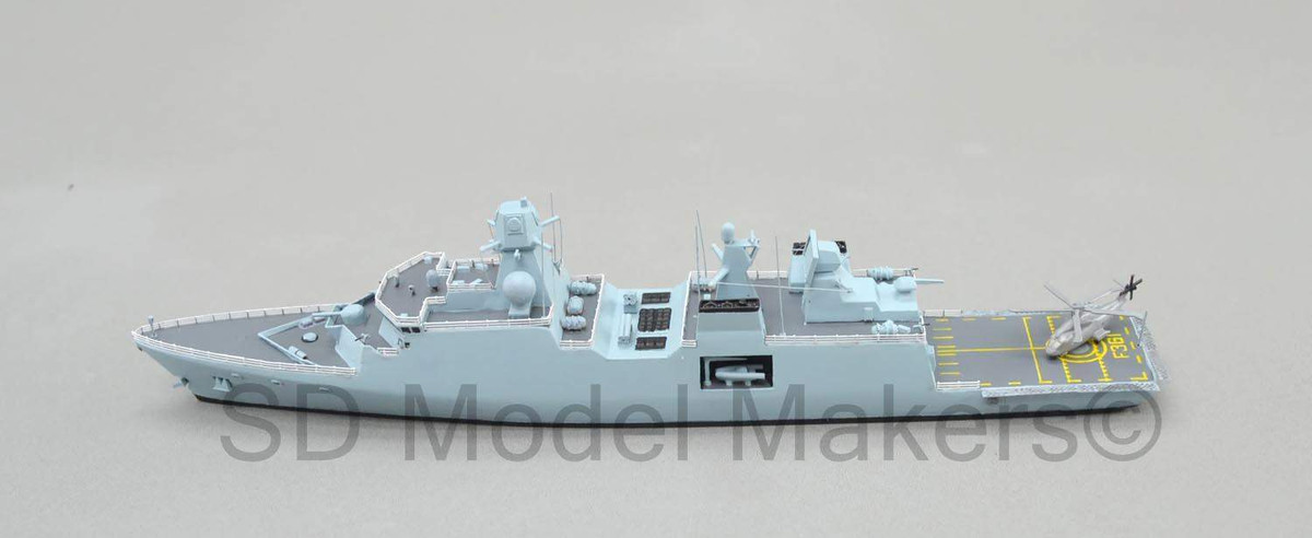 Với lượng giãn nước lớn, tàu khu trục lớp Iver Huitfeldt hoàn toàn có thể sử dụng làm tàu phòng không hạm đội khu vực, khi nó được trang bị radar trinh sát mảng pha hai băng tần, hiện loại radar này chỉ mới được trang bị cho tàu khu trục tên lửa lớp Arleigh Burke của Hải quân Mỹ và lớp Type 055 của Hải quân Trung Quốc. Ảnh: Mô hình tàu khu trục lớp Iver Huitfeldt - Nguồn: Navalnews