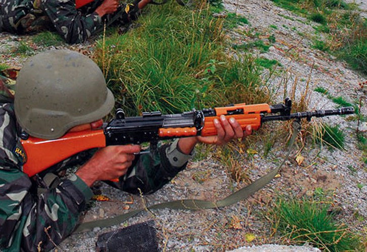 Súng trường tiến công INSAS là loại súng sử dụng cỡ nòng nhỏ thế hệ mới, được sản xuất tại Ấn Độ; súng sử dụng cỡ nòng 5,56 mm theo tiêu chuẩn NATO. Tuy nhiên, súng có vấn đề nghiêm trọng từ khi bắt đầu thiết kế, đặc biệt là sử dụng ở các khu vực có độ cao lớn, nòng súng sẽ nở rộng và biến dạng.