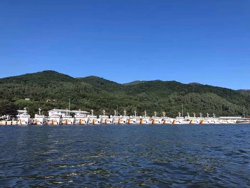 Các tàu này được đặt đóng mới chia làm 5 đợt, với con số đóng mới từng đợt cụ thể không được công bố nhưng ước tính có trên 70 chiếc loại này đã gia nhập Kiểm ngư Việt Nam. Mỗi Chi đội Kiểm ngư chủ lực gồm Chi đội 2, 3, 4 đều được biên chế hơn 20 tàu TK-1482C. Ảnh: Biên đội tàu TK-1482C đông đảo của một Chi đội Kiểm ngư chủ lực.