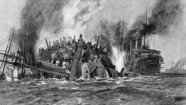 Điều này một lần nữa được chứng minh là thành công, với việc U-boat đánh chìm 2.779 tàu của Đồng minh với tổng trọng lượng 14,1 triệu tấn từ năm 1939 đến năm 1945, nên tàu ngầm U-boat đã trở thành “bóng ma” trên Đại Tây Dương. Ảnh: Tàu ngầm U-Boats đánh chìm tàu chiến Anh - Nguồn: Wikipedia.