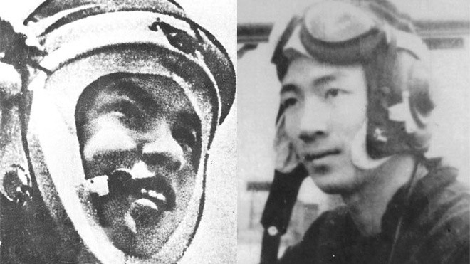 Trung úy Hoàng Tam Hùng và Thượng úy Vũ Xuân Thiều (người lập công và hy sinh tối ngày 28/12/1972) là những phi công Việt Nam cuối cùng hy sinh trong các trận không chiến hào hùng của KQND Việt Nam, trong cuộc chiến đấu bảo vệ bầu trời Tổ quốc, ngay trước ngưỡng cửa ngày thắng lợi; khi chỉ còn 28 ngày nữa là anh bước sang tuổi 24. Ảnh: Phi công Vũ Xuân Thiều và Phi công Hoàng Tam Hùng - Nguồn: QPVN.