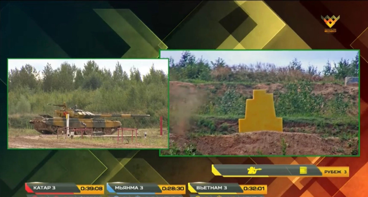 Tại vòng đua cuối cùng, dù rất cố gắng và tỉ mỉ nhưng pháo thủ ta đã không thể tiêu diệt bia số 9 mô phỏng bộ binh đối phương với súng chống tăng RPG bằng súng máy đồng trục PKT cỡ nòng 7.62mm, kíp xe cũng đã nhanh chóng thực hiện vòng phạt phụ có chiều dài tương đương 500m. Ảnh: Bia số 9 an toàn sau bài bắn súng máy đồng trục PKT.