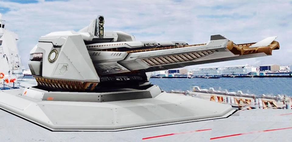 Ưu điểm lớn nhất của pháo điện từ là nó có sơ tốc đầu đạn cao hơn nhiều so với pháo truyền thống. Pháo điện từ của hải quân Mỹ được thử nghiệm có sơ tốc đầu đạn hơn 2.700 m/giây, tức là gấp 8 lần tốc độ âm thanh và gấp đôi các loại pháo truyền thống. Ảnh: Mẫu pháo điện từ thử nghiệm của Trung Quốc.