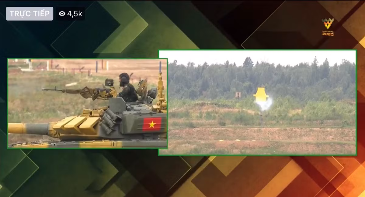 Bằng kinh nghiệm qua nhiều mùa thi đấu của mình, cùng với đó là sự tự tin và kỹ năng thao tác vũ khí thuần thục, Đại úy trưởng xe Trần Việt Hải không mất quá nhiều thời gian để tiêu diệt mục tiêu bay bằng súng máy phòng không, khi chỉ bắn xong loạt 3 viên, bia đã nhanh chóng bốc khói do trúng đạn. Ảnh: Bia số 25 mô phỏng mục tiêu bay của tuyển Việt Nam bốc khói sau khi bị bắn trúng.