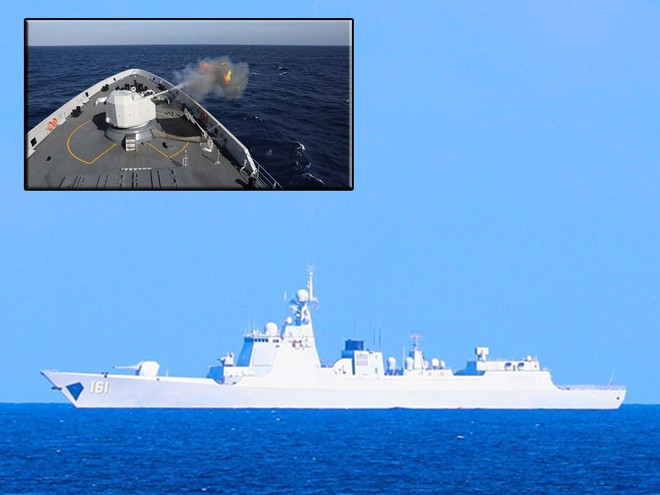 Việc Trung Quốc công bố cái gọi là, tên chuẩn và tọa độ của 25 đảo, bãi đá ngầm cùng 55 thực thể địa lý dưới đáy biển ở Biển Đông; phần lớn nằm trong quần đảo Hoàng Sa và quần đảo Trường Sa thuộc chủ quyền Việt Nam đã bị Việt Nam và các quốc gia khác phản đối. Ảnh: Chiến hạm Trung Quốc tập trận bắn đạn thật ở Biển Đông vào tháng 5/2020 - Nguồn: chinamil