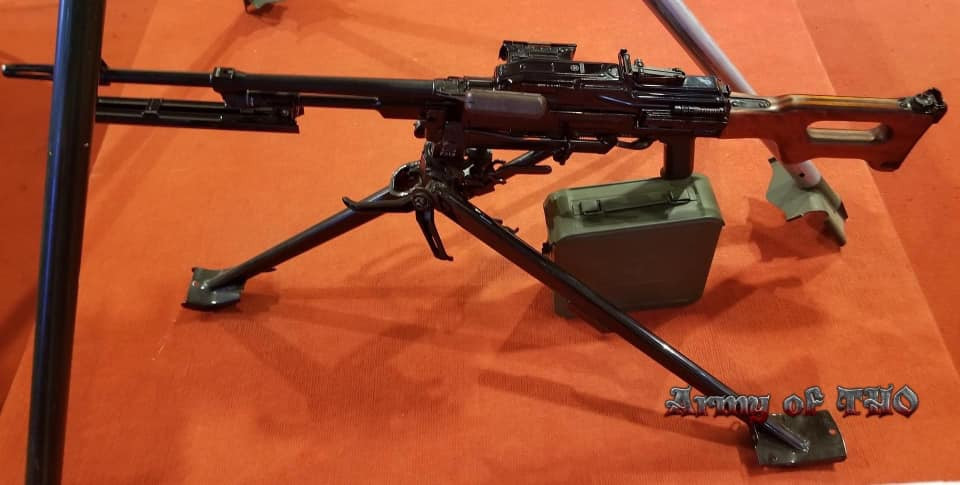 Phiên bản đại liên PKM do Việt Nam tự sản xuất được định danh là ĐL-7 ( súng đại liên sử dụng cỡ đạn 7.62) Ảnh: Súng ĐL-7 do Việt Nam sản xuất năm 2019 trưng bày tại triển lãm. Nguồn: Army of Thỏ