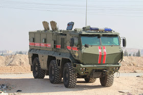 Quân đội Nga đã đưa vào trang bị 3 biến thể của xe bọc thép Typhoon bao gồm: Typhoon-U, Typhoon-K, Typhoon-VDV và biến thể Typhoon MRAP nhưng chưa đưa vào trang bị. Ảnh: Xe bọc thép Typhoon-K của lực lượng kiểm soát quân sự quân đội Nga (MP)