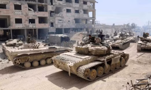 Địa hình của Cao nguyên Golan rất thích hợp cho việc sử dụng các lực lượng tăng, thiết giáp; do vậy Quân đội chính phủ Syria, đã triển khai Sư đoàn thiết giáp Số 4, tinh nhuệ nhất tới Cao nguyên Golan, khiến Israel ngay lập tức cảm thấy áp lực và hủy bỏ các cuộc không kích vào lãnh thổ Israel.