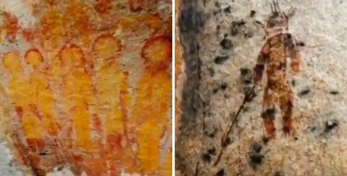 Các hình vẽ còn bao gồm đĩa bay có một chiếc ăng ten và ba chân hay người ngoài hành tinh mang theo một số loại vũ khí.