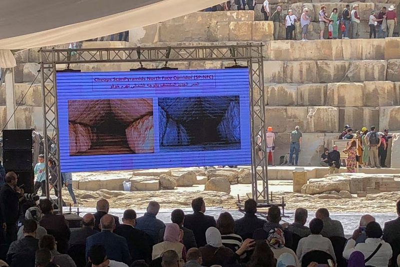 Phát hiện mới này có thể cung cấp thêm kiến thức về việc xây dựng kim tự tháp cũng như mục đích của cấu trúc đá vôi có đầu hồi, nằm phía trước hành lang. (Ảnh: Reuters)