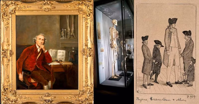 Vốn dĩ hài cốt của Charles Byrne sẽ được các bạn của ông đem đi thủy táng theo di nguyện cuối cùng của ông. Nhưng bác sĩ phẫu thuật người Scotland, John Hunter lại không cho phép điều đó xảy ra.