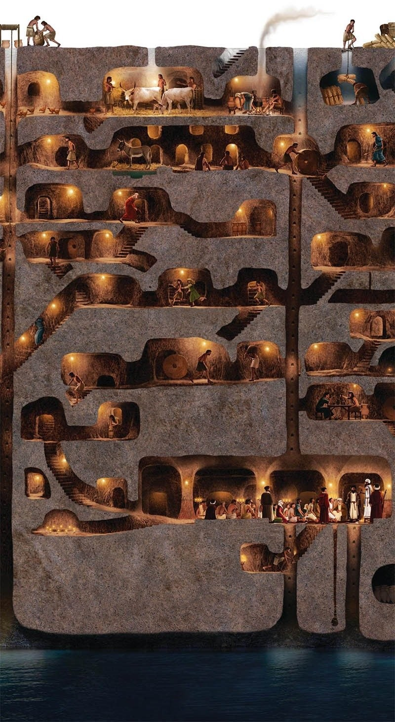 Thành phố ngầm Derinkuyu là kế hoạch hoàn hảo cho một cuộc sống tự túc dưới lòng đất và phòng trừ các trường hợp bất trắc có thể xảy ra. Ngoài ra, người xưa còn thiết kế thành phố này theo kiến trúc giúp người dân tránh được thời tiết quá nóng vào mùa hè và quá lạnh vào mùa đông.