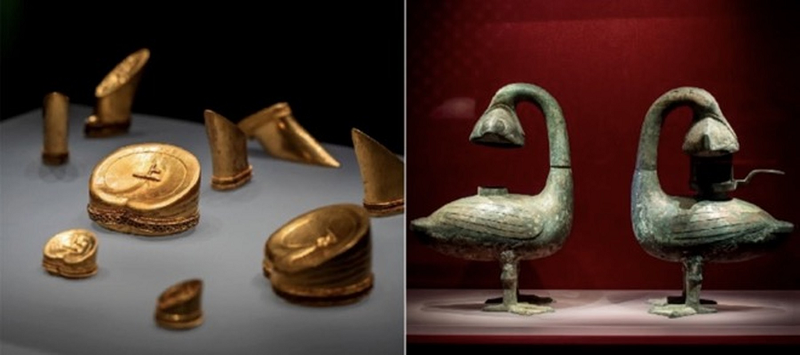 Tính đến thời điểm hiện tại, các chuyên gia đã khai quật được 4 triệu đồng tiền đồng, 480 miếng vàng. Đây là số lượng tiền đồng, vàng lớn nhất từng tìm thấy trong một ngôi mộ thời Hán từ trước đến nay.