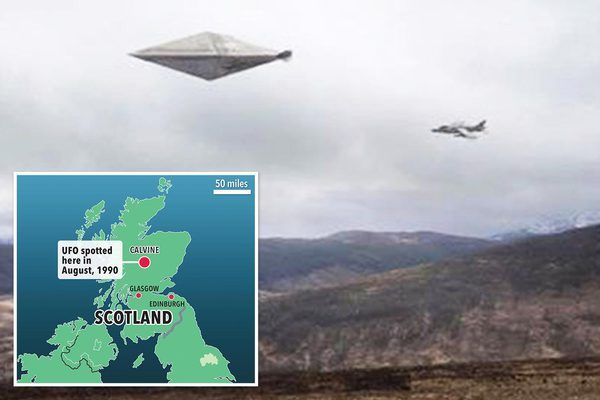 Hai người này làm đầu bếp trong một khách sạn tại Pitlochry, thuộc cao nguyên Scotland. Trong một lần đi bộ vào buổi tối mùa hè tại khu đồi gần Calvine, họ đã nhìn thấy vật thể bay khổng lồ hình kim cương có chiều dài ước tính 31m, lặng lẽ di chuyển trên bầu trời. Sau đó họ nghe thấy tiếng máy bay chiến đấu lao đến thung lũng, và bay xung quanh vật thể. Lúc đó, họ đã chụp được tấm ảnh.