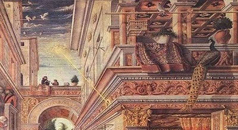 Bức tranh "Truyền tin với Thánh Emidius" đang được trưng bày ở Bảo tàng Quốc gia London, Anh. Khi xem bức họa này, một số người cho rằng vật thể tròn đó có thể chính là UFO của sinh vật ngoài Trái đất.