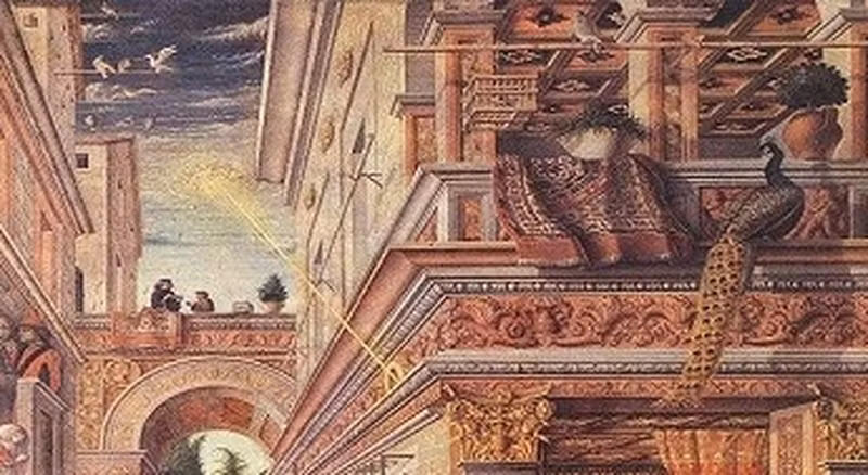 Bức tranh "Truyền tin với Thánh Emidius" đang được trưng bày ở Bảo tàng Quốc gia London, Anh. Khi xem bức họa này, một số người cho rằng vật thể tròn đó có thể chính là UFO của sinh vật ngoài Trái đất.