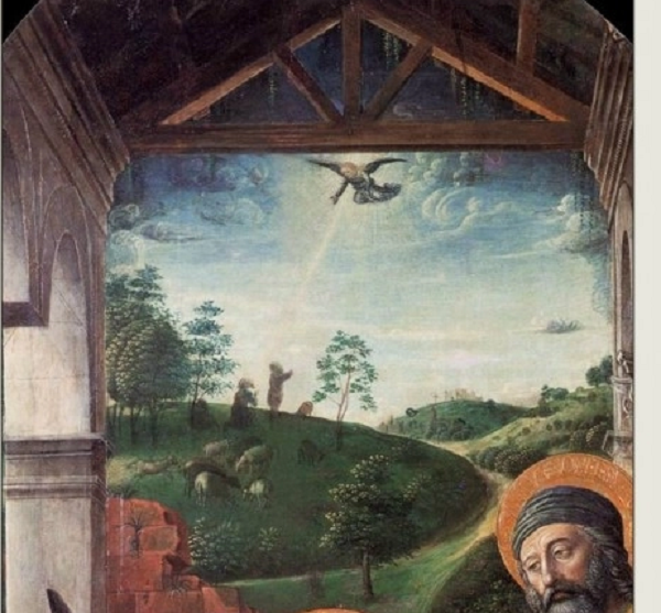 Bức tranh từ thế kỷ 15 “Chầu Thánh của Con Chúa Kitô” (Adoration of the Christ Child) của Vincenzo Foppa bao gồm một nhân vật ở nền phía sau đang nhìn chăm chú lên bầu trời. Tuy nhiên, mục tiêu mà ông đang hướng tới trong trường hợp này, không phải là một chiếc đĩa bay, mà là một thiên thần với đôi cánh phát ra ánh sáng.