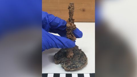 Toàn bộ mặt ngoài của chiếc hũ xương gà được bao phủ bởi ký tự. Trên hũ có 55 cái tên, chỉ còn vài chục trong số đó còn sót lại dưới dạng những con chữ rải rác hoặc vết mờ. Các nhà khoa học cho rằng chiếc hũ này tồn tại vào khoảng năm 300 TCN.