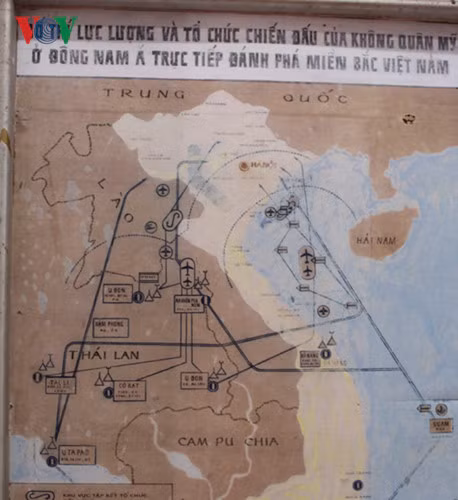 Thế trận của không quân Mỹ ở Đông Nam Á đánh phá miền Bắc Việt Nam XHCN trong Chiến tranh Việt Nam. Ảnh: VOV.