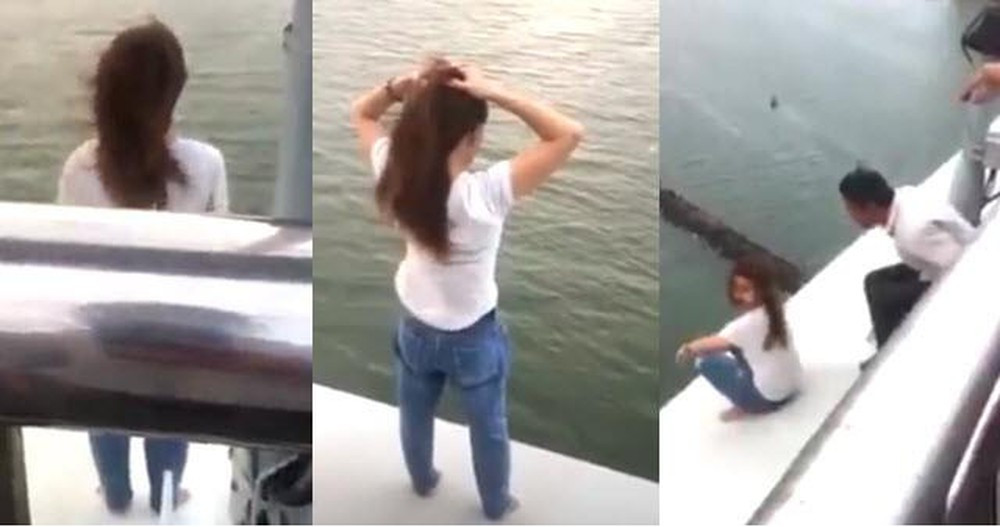  Giải cứu cô gái thất tình ngồi suy nghĩ có nên nhảy cầu không: Chiều 14/4, nhiều người hốt hoảng khi thấy cô gái mặc quần jeans, áo thun trắng leo qua lan can cầu Thuận Phước (phường Nại Hiên Đông, quận Sơn Trà, TP Đà Nẵng). Vài người liền tới khuyên nhủ cô đừng làm chuyện dại dột. 