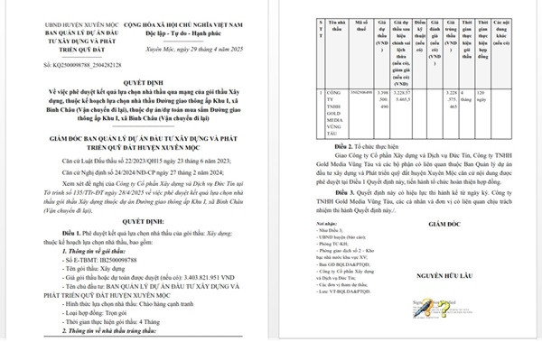 BR-VT: Goi thau xay dung duong giao thong ap Khu I, xa Binh Chau ve tay ai?