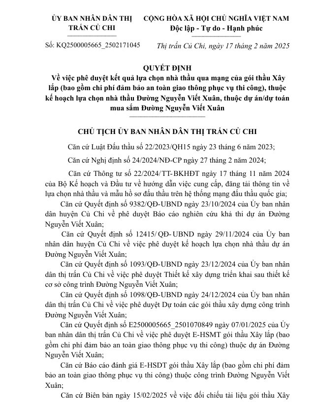 TP HCM: Gói thầu làm đường Nguyễn Viết Xuân gần 17 tỷ về tay Cty Tiến Phương TP HCM: Goi thau lam duong Nguyen Viet Xuan gan 17 ty ve tay Cty Tien Phuong
