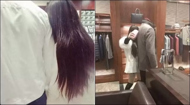 Mượn tạm bờ vai của một "chàng" ma-nơ-canh nào đó.