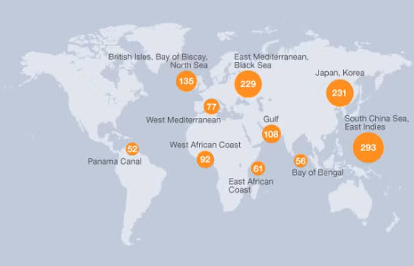 "Tam giác Quỷ" Bermuda không có tên trong danh sách những vùng biển nguy hiểm nhất thế giới mặc dù xảy ra nhiều vụ mất tích bí ẩn tại đây.