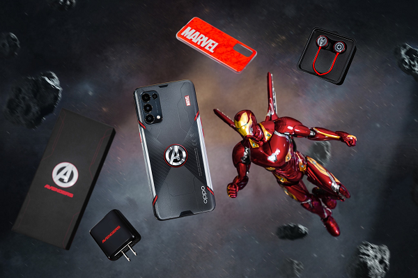  Cụm camera chính của OPPO Reno5 Marvel Edition vẫn bao gồm 4 ống kính với thông số tương tự như bản tiêu chuẩn, bao gồm cảm biến chính 64MP