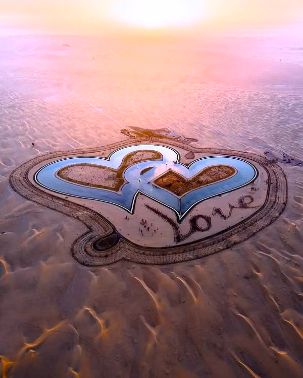 Khu vực này có đường cho người tham quan đi bộ, chạy bộ, vào cửa miễn phí. Người xem chỉ có thể nhìn thấy hình trái tim của hồ từ trên cao.