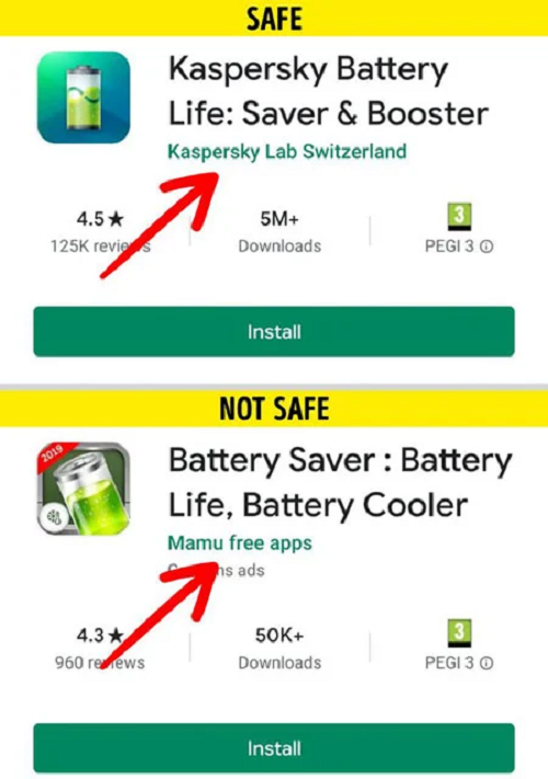 Các ứng dụng miễn phí nguồn gốc không rõ ràng theo dõi hiệu suất của pin có thể khiến pin nhanh cạn kiệt và tải quảng cáo không mong muốn xuống điện thoại của bạn. Cần cân nhắc mỗi khi tải xuống những ứng ụng này về điện thoại.