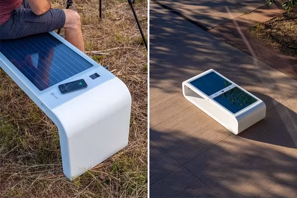 Chất liệu khung ghế thông minh là nhôm có thể tái chế, phần ghế ngồi được làm bằng kính cường lực và gỗ tần bì tự nhiên.