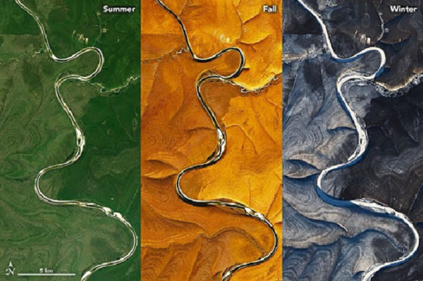 Đất đai trông như từng bị chảy nhão ra rồi đột ngột đông cứng trở lại, tạo thành những hoa văn uốn lượn lạ lùng.